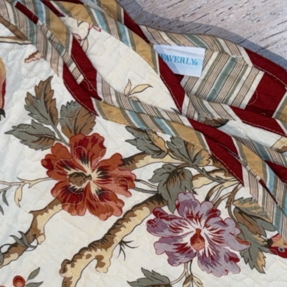 Waverly Charleston Chirp Reverses scalloped Birds Toile cottage farm Full Queen - Picture 16 of 16